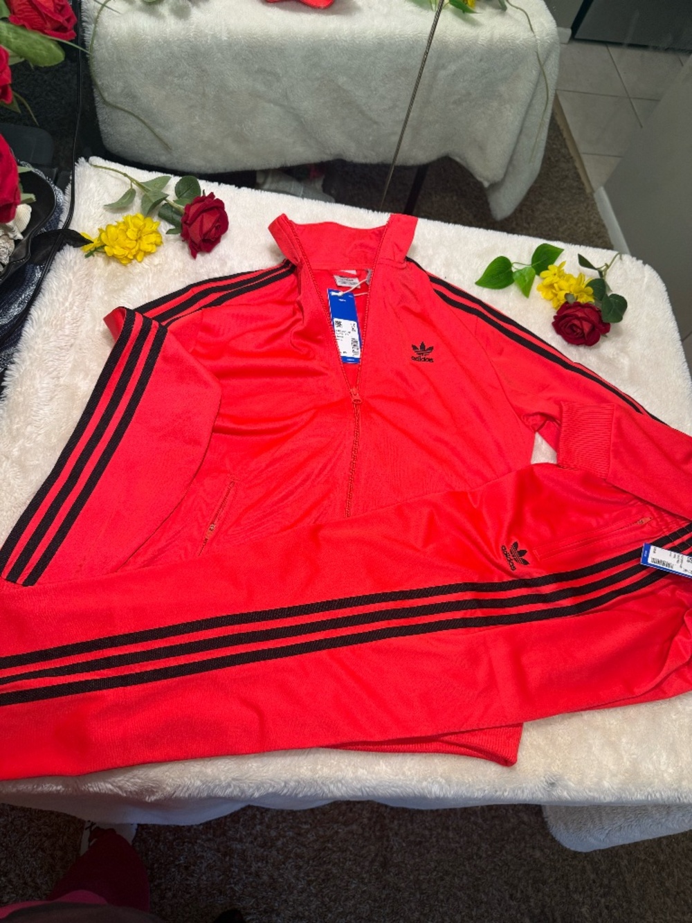 NWT Adidas Adicolor Firebird Track Suit Set Lucid Red L 13-14Y
